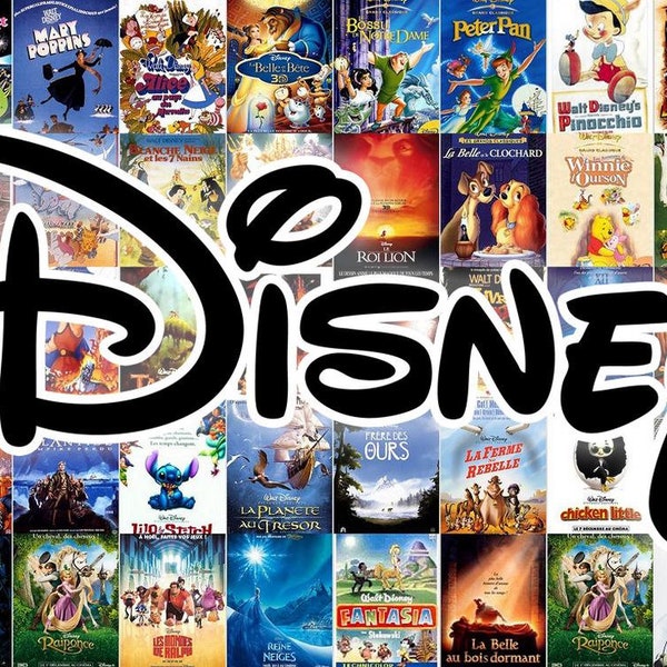 134 DISNEY and PIXAR “Masterpieces” animated films on complete USB Stick from 1937 to 2024 official list complete collection.