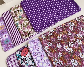 Homemade Cotton Fabric Coasters | Mug Rugs | Set of 4 | Purple