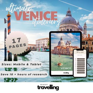 Venice Travel Itinerary & Guide for Vacation | Printable Venice Trip Planner | Ultimate Venice Guidebook | Digital Italy Travel Guide