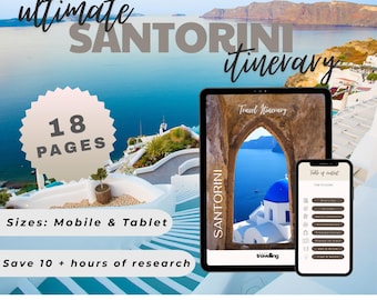 Itinéraire de voyage à Santorin | Guide de l'île, plages et restaurants (téléchargement numérique)