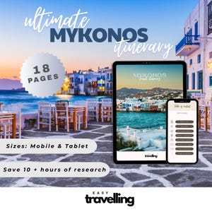 Roteiro de Mykonos na Grécia | Roteiro de Viagem para a Grécia | Planejador de Viagem para Mykonos para Imprimir | Guia de Viagem para a Grécia | Roteiro de Férias na Europa