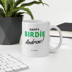Personalised Happy Birdie Golf Coffee Mug, Golf Gift