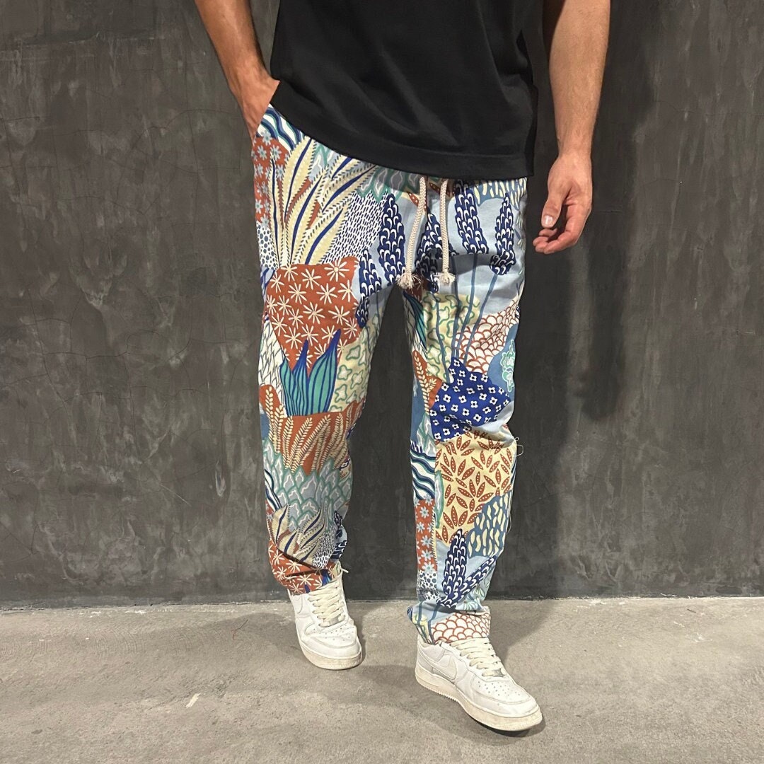 Men's Patchwork Pants Etsy