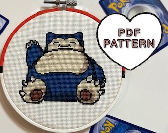 Snorlax Cross Stitch PDF Pattern Digital Download