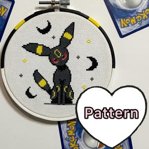 Patrón de punto de cruz Umbreon en PDF Descarga digital Pokemon