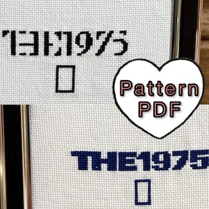 The 1975 Band Logo Cross Stitch Pattern - PDF Instant Download