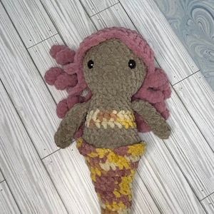 Mermaid Crochet Doll, Stuffed Plushie, Handmade Plush Fantasy Sirena