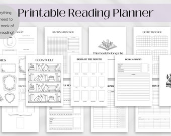 Printable Reading Journal, Reading Tracker, Reading Log, Book Tracker, Book Journal, Reading Planner, Reading Tracker, Reading Planner PDF