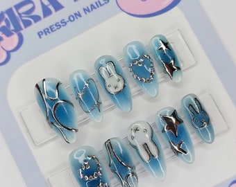 Y2k nails | bunny nails | press-on nails