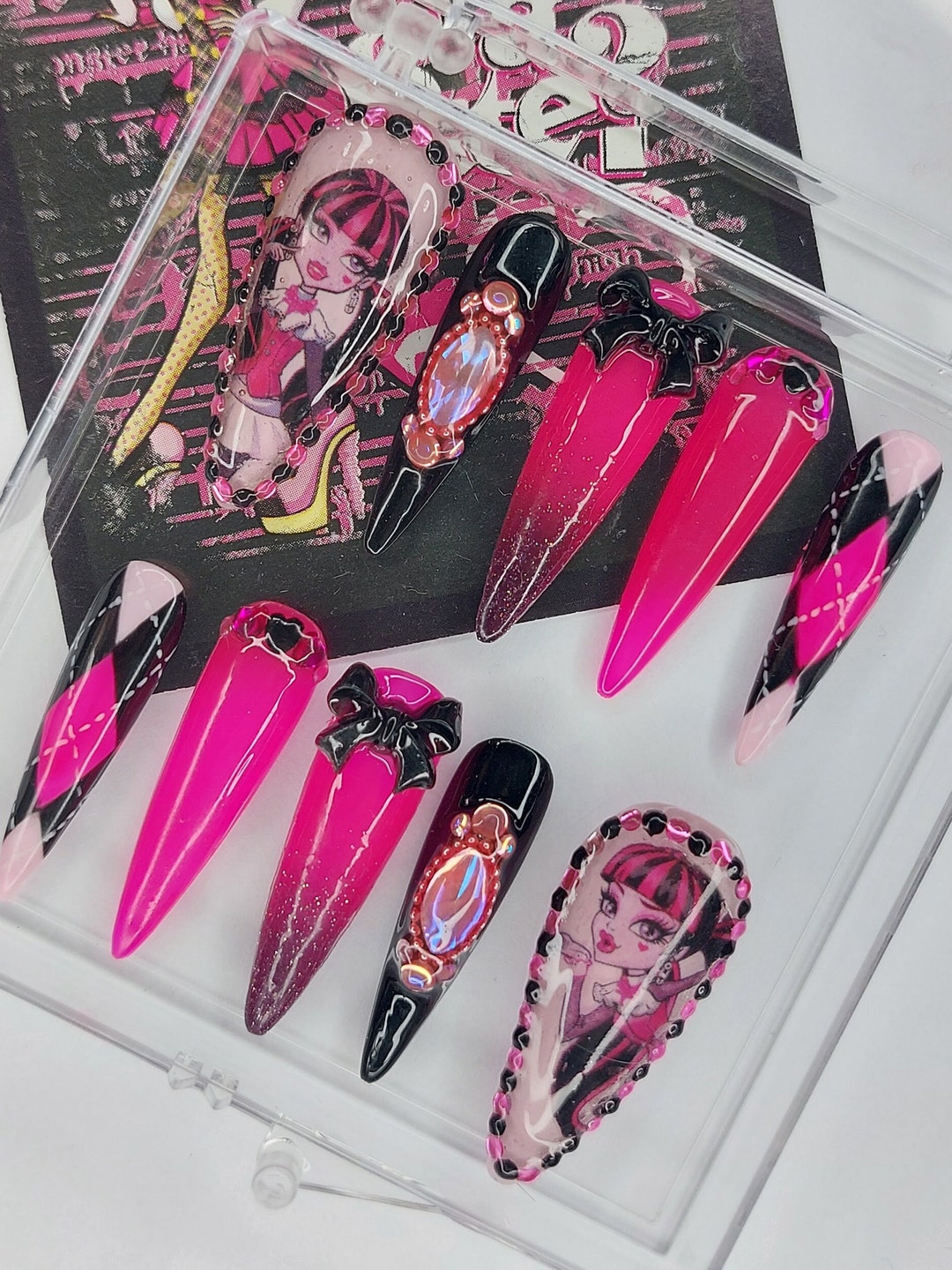 Draculaura Nails Monster High Nails Press on Nails Etsy
