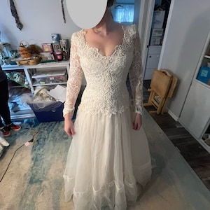 Vintage Drop waist wedding gown size 8 (Dress #46)