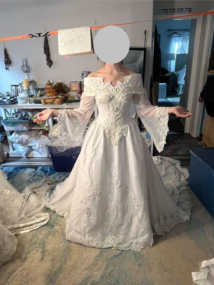Vintage 90's Wedding Gown Size 10 (dress # 75) - Etsy