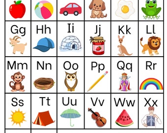 Alphabet Chart Phonics Chart Letter Sound Activity Montessori Alphabet Chart Guide to Beginning Sounds