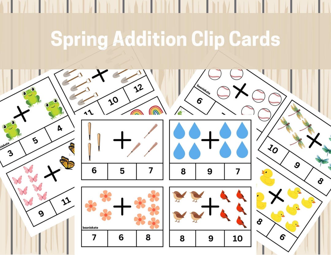 Spring Addition Clip Cards: Montessori Math Activity (digital Download ...
