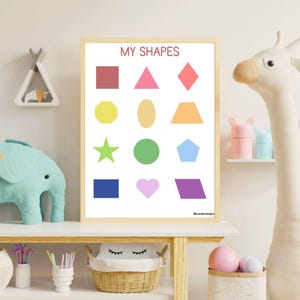 Colorful Shapes Poster: Montessori Homeschool Decor (Digital Download)