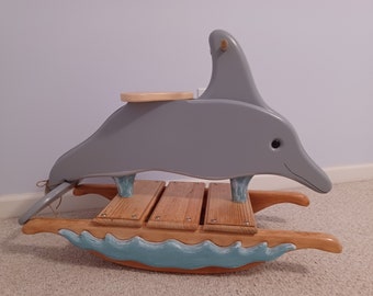 Wooden Ride On Rocking Dolphin