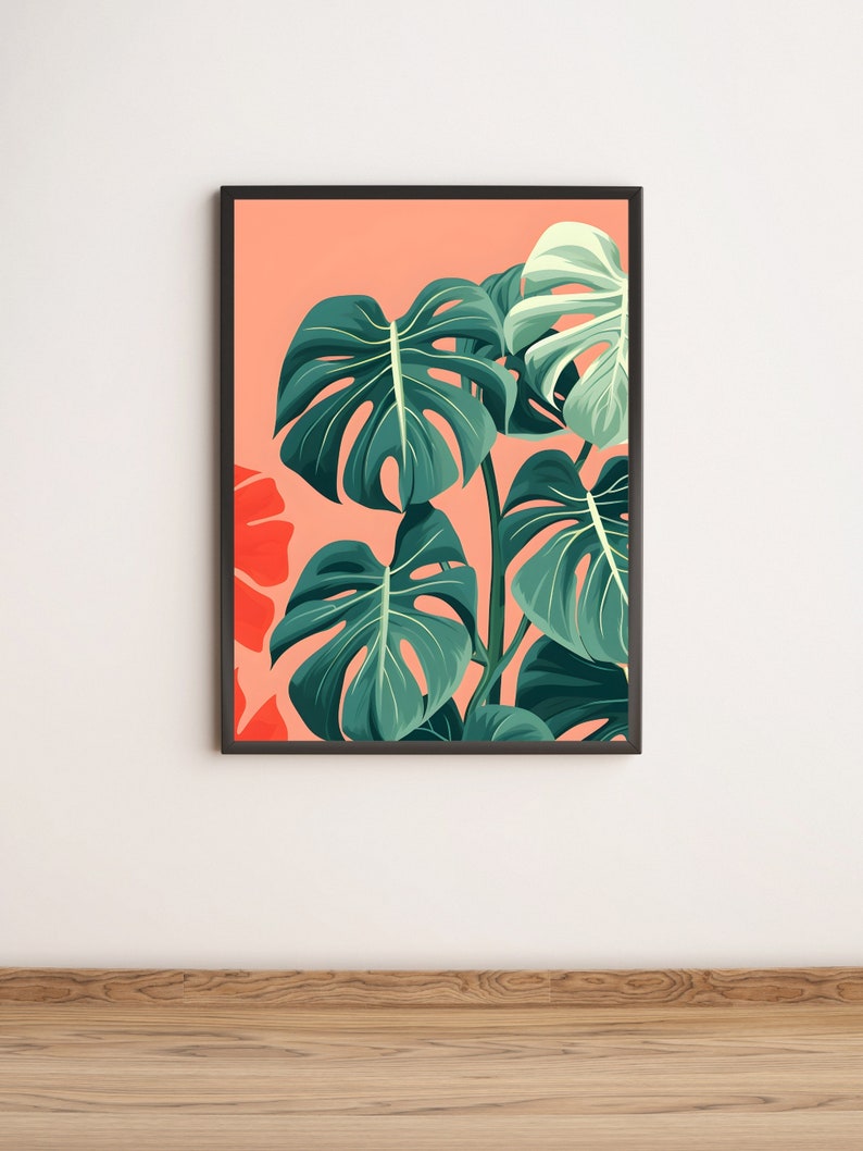 Monstera Art Print, Monstera Plant Poster, Monstera Deliciosa,monstera