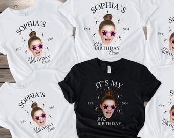 Custom Face Birthday Shirt, 21st Birthday Shirt, Birthday Photo Shirt, Custom Photo tee, Custom Group Shirt, Birthday Trip Shirt, Party tee
