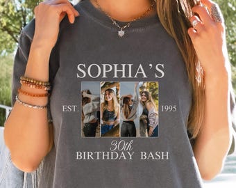 Custom Birthday Photo Shirt, Personalized Picture Vintage Shirt, Custom 30 Birthday Party shirt, Custom Group Shirt, Birthday Trip Shirt