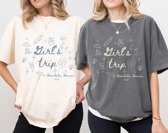 Custom Beach Girls Trip Shirt, Matching Vacation Shirt, Summer Girl Weekend top, Vacation Trip Tee, Custom Vacation Tee, Summer Group Travel