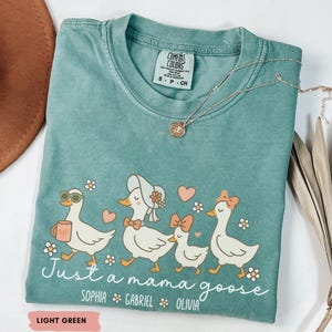 Custom Mama Goose Silly Goose Comfort Colors T-Shirt, Mom Goose Family tee, Coquette Mama Birthday, Homestead Mom Gift, Mother&#39;s Day Gift