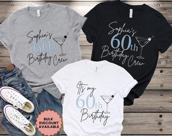 Custom Name 60th Birthday Shirt, Custom It's My 60th Birthday shirt, 60th Birthday Crew, 50th Birthday Party Squad, Sixty Matching Trip tee