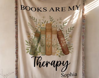 Custom Name Bookish Blanket, Cozy Reading Blanket For Book Lovers, Personalized Library Throw, Bookworm Gift, Christmas Reading Gift