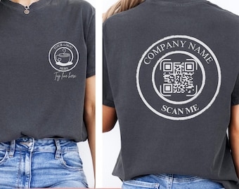Custom Business QR Code shirt, Business Logo Shirt, Personalized Company tee, Company Logo Shirt, Personalized Logo Tshirt, Custom Brand tee