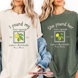 Custom Bachelorette Party Shirt, She Found Her Main Squeeze, Lemon Bridal Party Shirt, Luxury Bachelorette, Bach Club tee, Beach Bach Shirt