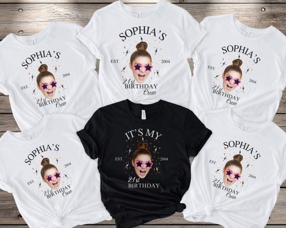 Custom Face Birthday Shirt, 21st Birthday Shirt, Birthday Photo Shirt, Custom Photo tee, Custom Group Shirt, Birthday Trip Shirt, Party tee