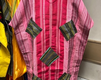 Nigerian Aso Oke with Ankara, Nigerian Bubu boubou Kaftan, African Boubou, Nigerian Iro and buba, one size