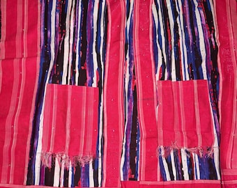 Nigerian Aso Oke with Ankara, Nigerian Iro and buba, Nigerian Bubu boubou Kaftan, African Boubou, one size