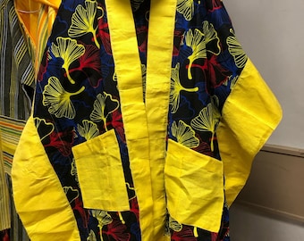 Nigerian Aso Oke with Ankara, Nigerian Bubu boubou Kaftan, African Boubou, Nigerian Iro and buba, one size