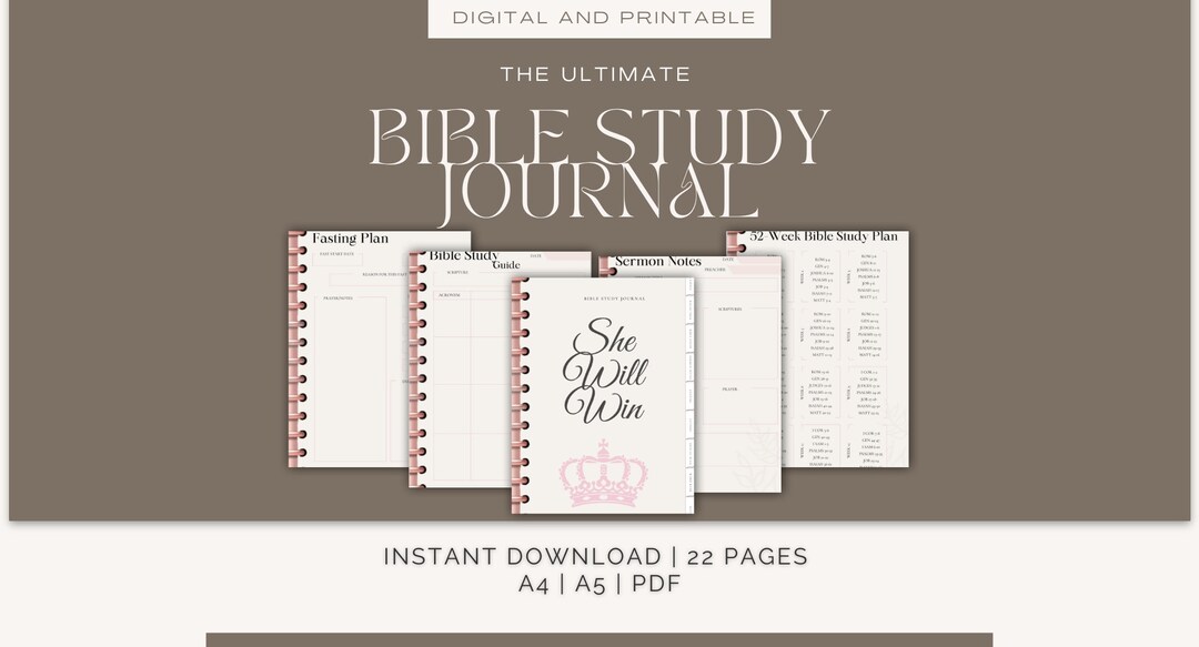 Bible Study Journal | Printable Bible Study Journal | Digital Bible ...