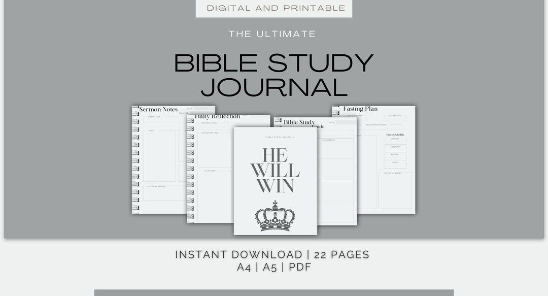 Bible Study Journal | Printable Bible Study Journal | Digital Bible ...