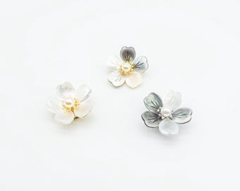 14K Gold Filled Floral Pearl Brooch: Elegant Lapel Pin, Magnetic Option