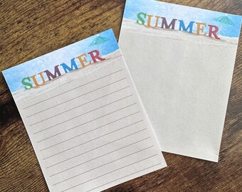 Bloc-notes de plage de sable d'été