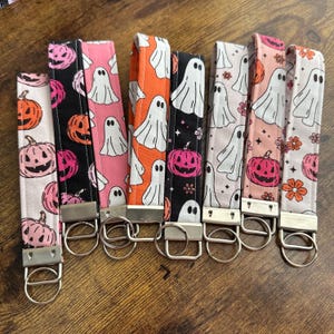 Halloween wristlet keychain, key fob wristlet