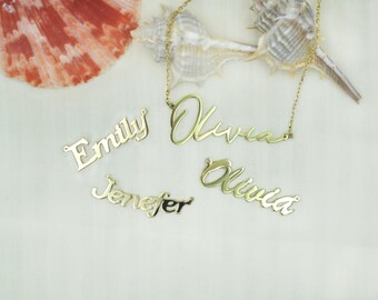 Personalized Custom-Nameplate Name Necklace, 14K Gold Name Necklace, Personalized Name Necklace, Birthday Gift, Special Perfect Gift for Her