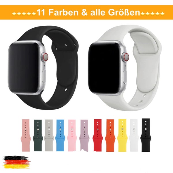 Sport Armband für Apple Watch Series 7 6 5 4 3 2 1 SE Silikon Band iWatch Ersatz