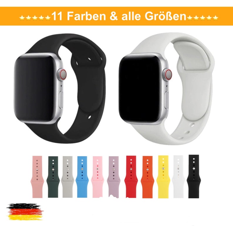 Sport Armband für Apple Watch Series 7 6 5 4 3 2 1 SE Silikon Band iWatch Ersatz Bild 1