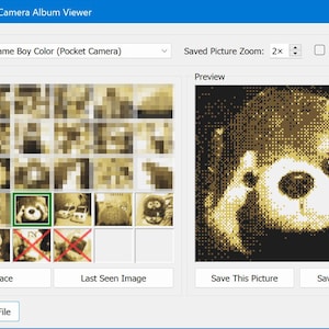 FlashGBX Game Boy Camera Photo Album, Game Boy Color (Pocket Camera) Save Pictures