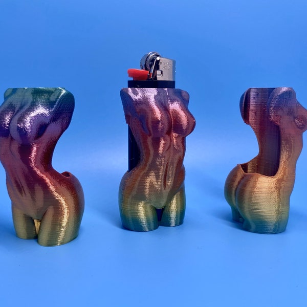 Rainbow Curvy Female Body Lighter Holder