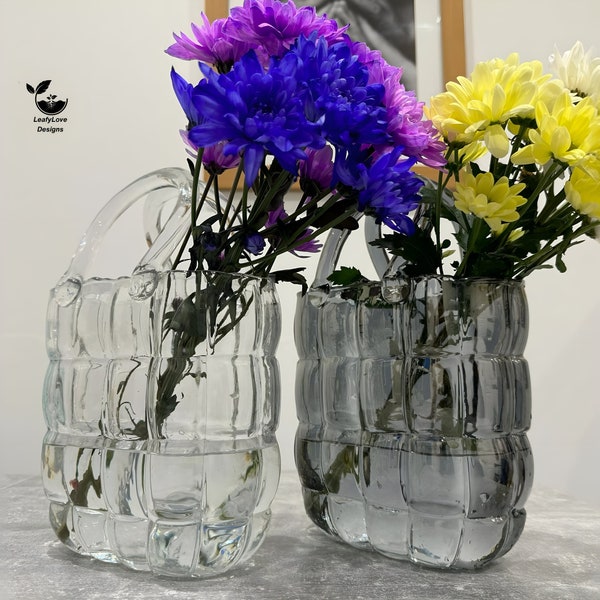 Vase en verre décoratif avec sac transparent, décoration nordique, décoration d'intérieur, vase en verre, composition florale, système hydroponique, vases décorés