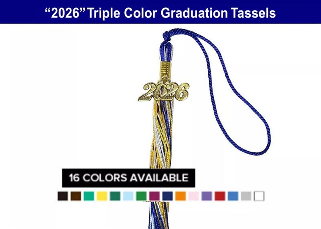 Triple Color Graduation Tassels - Many Colors Available - Etsy