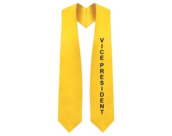 Unisex Class Officer Graduation Stoles, Pointed Class Leadership Stoles – President, VP, Secretary & Treasurer