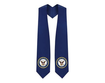 US Navy Graduation Stole - Veteran option - 2 colors available
