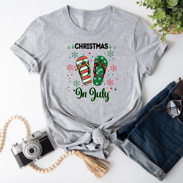 Christmas In July Shirt, Summer Santa Claus Shirt, Funny Santa Summer Beach Vacation Shirt, Summer Holiday