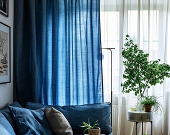 Natural Linen Curtains, Linen-Velvet Window Treatments, Drapery, Custom Sizes Curtain,Linen Thick Linen Curtain- pillow and runner gift!