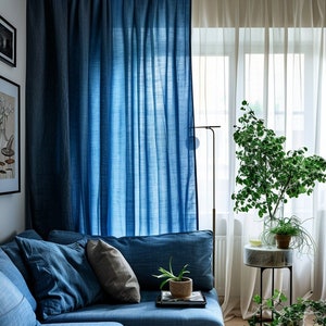 Natural Linen Curtains, Linen-Velvet Window Treatments, Drapery, Custom Sizes Curtain,Linen Thick Linen Curtain- pillow and runner gift!